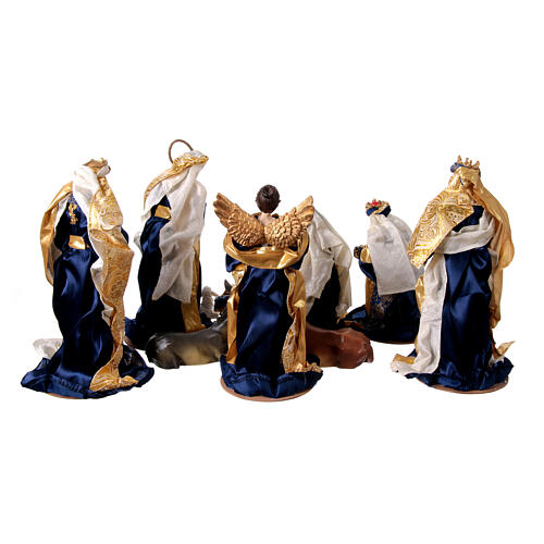 Set belén 10 figuras de resina y tejido 35 cm 8