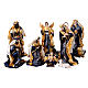Set presepe da 10 soggetti in resina e tessuto 35 cm s1
