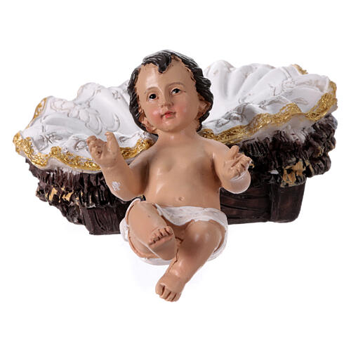 Complete nativity set of 11 pcs colored resin 20 cm 2