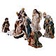 Complete nativity set of 11 pcs colored resin 20 cm s4