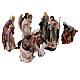 Complete nativity set of 11 pcs colored resin 20 cm s6