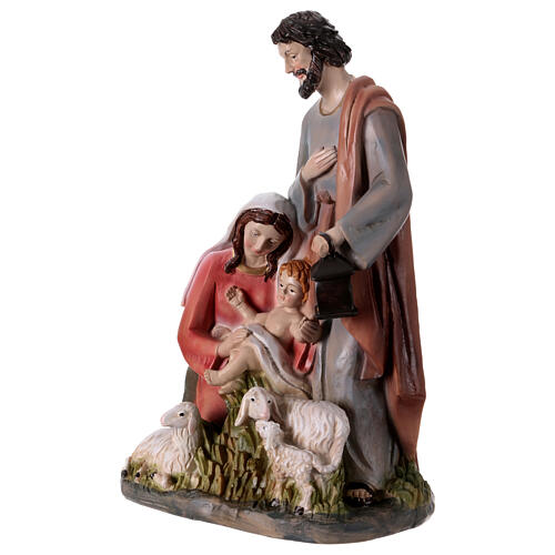 Nativity with sheeps, 25 cm, coloured resin 2