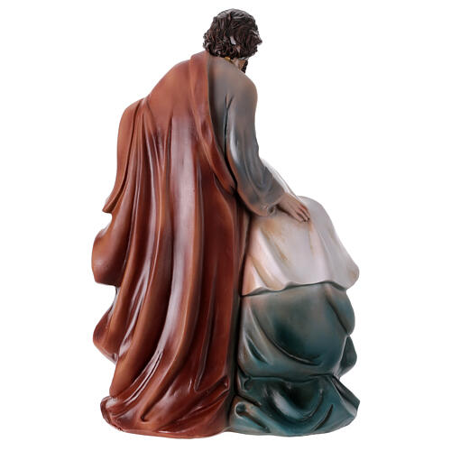Nativity Holy Family in resin 20 cm colored Jesus manger 4