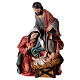 Nativity Holy Family in resin 20 cm colored Jesus manger s1