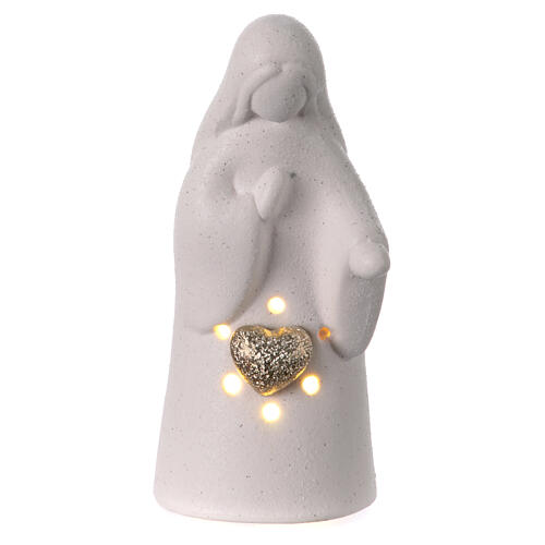 Nativity Holy Family modular with light 20 cm in porcelain 3