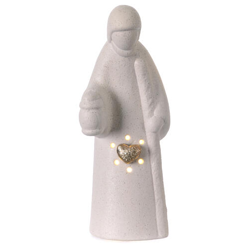 Nativity Holy Family modular with light 20 cm in porcelain 4