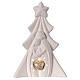 Natividad con árbol de Navidad porcelana con luz 20 cm s1