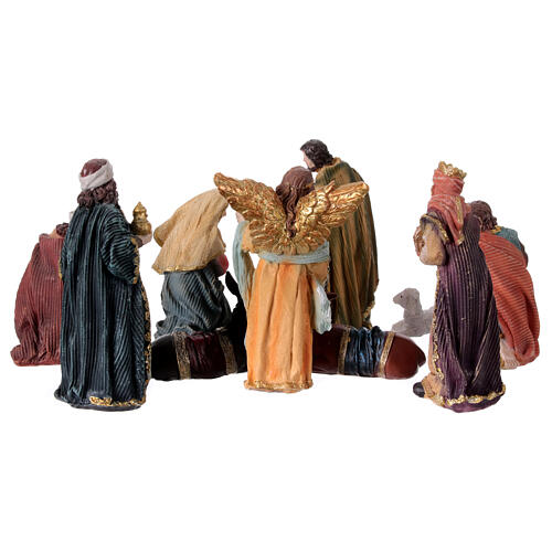 Set of 11 resin figurines for a 20 cm colourful Nativity Scene 8