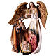 Nativity Holy Family statue with angel in colored resin 30 cm s1