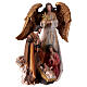 Nativity Holy Family statue with angel in colored resin 30 cm s5