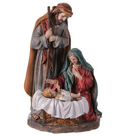 Nativity Holy Family set in colored resin 45 cm