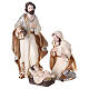 Nativity set of 3, gold silver and ivory painted resin, 45 cm s1