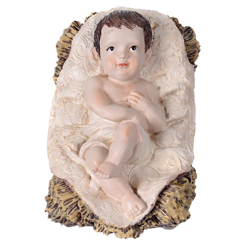 Natività 3 statue in resina dipinta oro argento avorio 45 cm 2