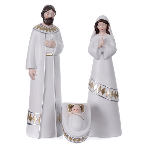 Natività in resina 7 soggetti stile moderno altezza 24 cm 2