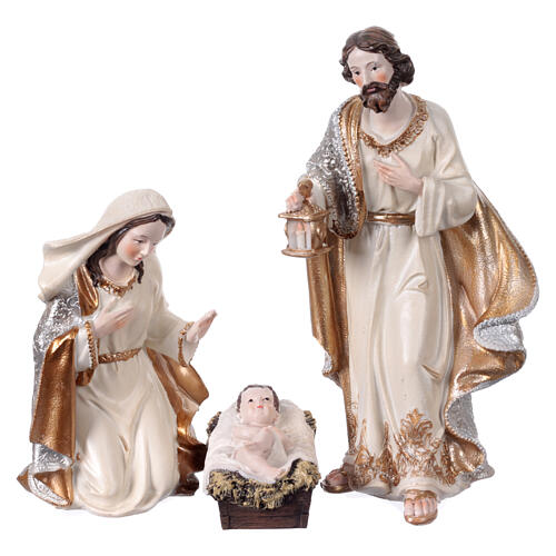 Natività 9 soggetti resina dipinta con pastore e re magi 24 cm 2