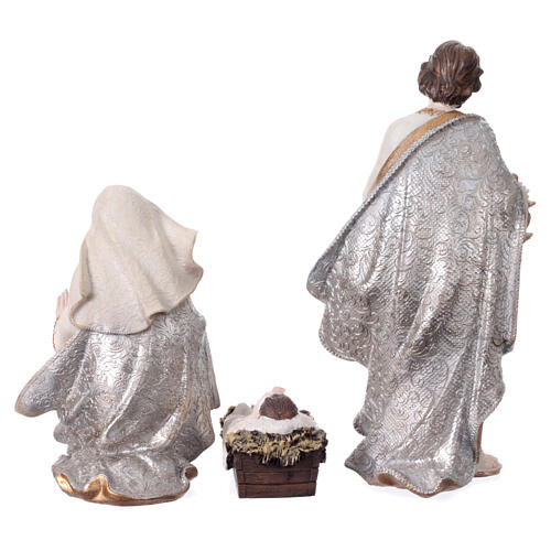 Natività 9 soggetti resina dipinta con pastore e re magi 24 cm 5