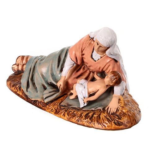 Nativity with lying Mary, set of 3, Moranduzzo, 13 cm 4