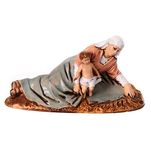 Nativity with lying Mary, set of 3, Moranduzzo, 13 cm 6