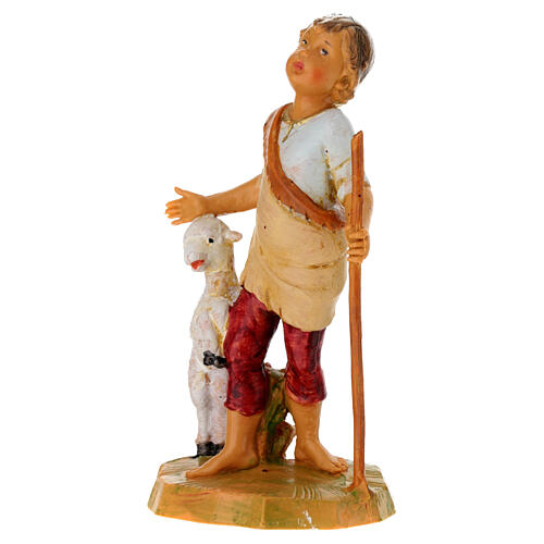 Bambino con bastone e agnello Fontanini h 12 cm 3