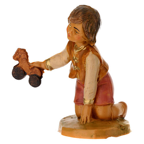 Enfant à genoux avec jouet Fontanini h 12 cm 2