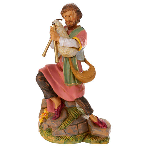 Pasterz siedzący z zampogną, szopka Fontanini wys. 30 cm 3