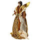 Angelo con abito oro e panna puntale albero di Natale 35 cm s3
