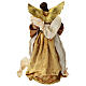 Anjo com roupa ouro e creme ponteira árvore de Natal 35 cm s6