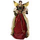 Angel with burgundy dress, Christmas tree topper, 14 in s1