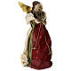 Angel with burgundy dress, Christmas tree topper, 14 in s3