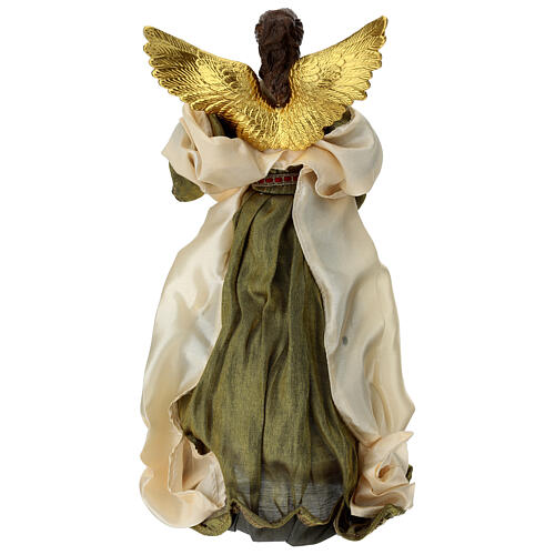 Anjo com roupa bordô cimeira árvore Natal 35 cm 5