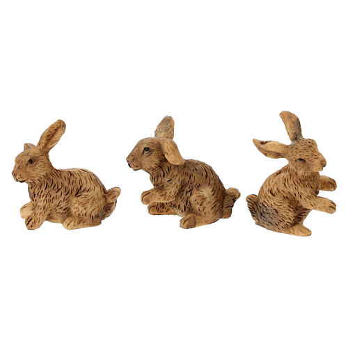 Tana conigli 8x10x8 cm con statuine presepe 8-10 cm 2