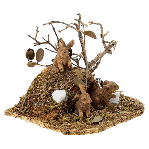 Tana conigli 8x10x8 cm con statuine presepe 8-10 cm 4
