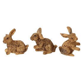 Rabbit den 8x10x8 cm with nativity figurines 8-10 cm