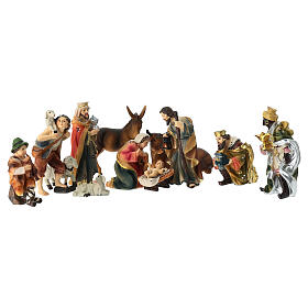 Nativity Scene set of 9 cm, 11 pcs, painted resin
