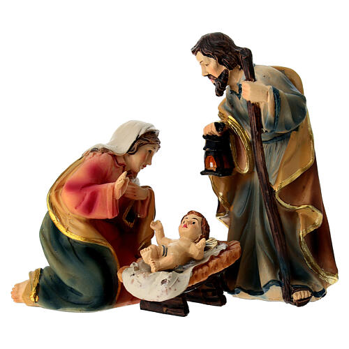 Set presepe 9 cm 11 pz resina dipinta 2