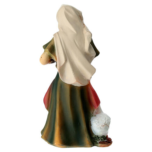 Frau mit Krug und Gans – für 9 cm Krippe, Resin 4