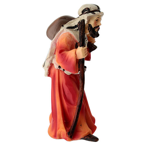 Cammelliere con sacco e bastone presepe 9 cm resina 2