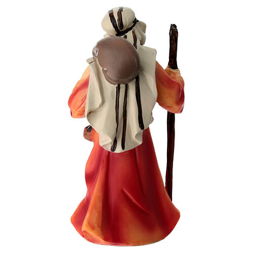 Cammelliere con sacco e bastone presepe 9 cm resina 4