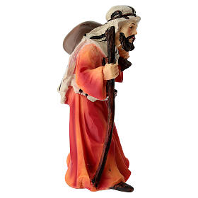 Camel driver figurine with sack and staff, 9 cm resin