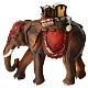 Elefante con sella e cibo presepe 9 cm resina s1