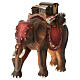 Elefante con sella e cibo presepe 9 cm resina s2