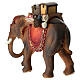 Elefante con sella e cibo presepe 9 cm resina s4