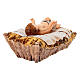 Gesù bambino culla per presepe 13 cm s4