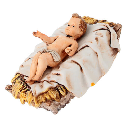 Menino Jesus no berço para presépio 13 cm 2