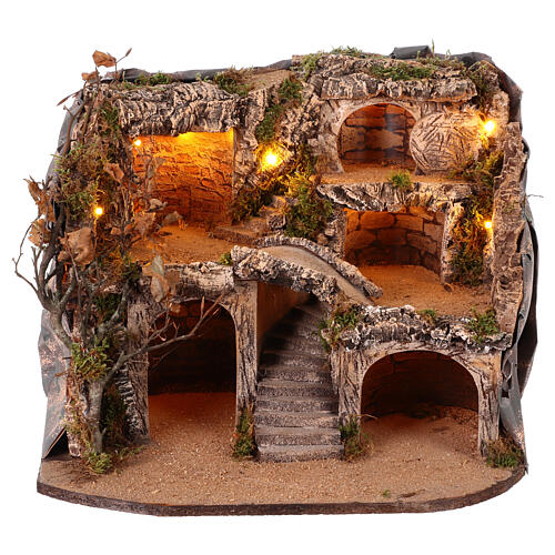 Ambientazione presepe Pasquale 10 cm Napoli 35x45x35 cm 1