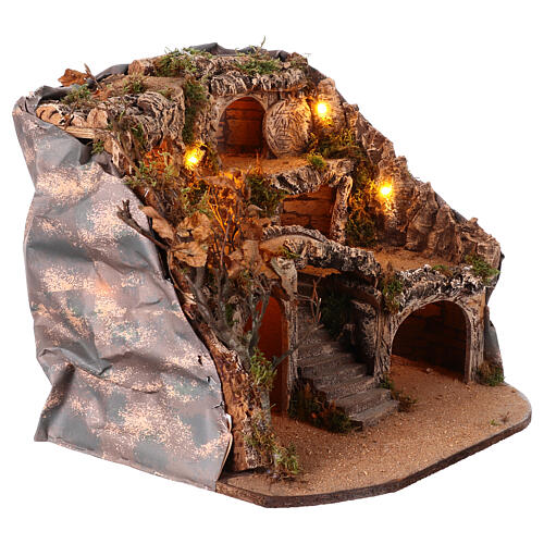 Easter Nativity Village Setting 10 cm Naples, 35x45x35 cm 4