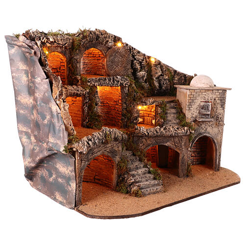 Cenário sepulcro presépio de Páscoa 45x70x55 cm figuras napolitanas 10-12 cm 5