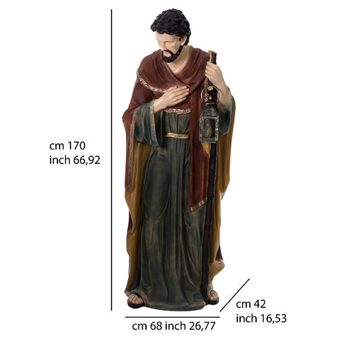 Nativity Scene of 170 cm, complete set with 11 resin figures for indoor and outdoor use 3