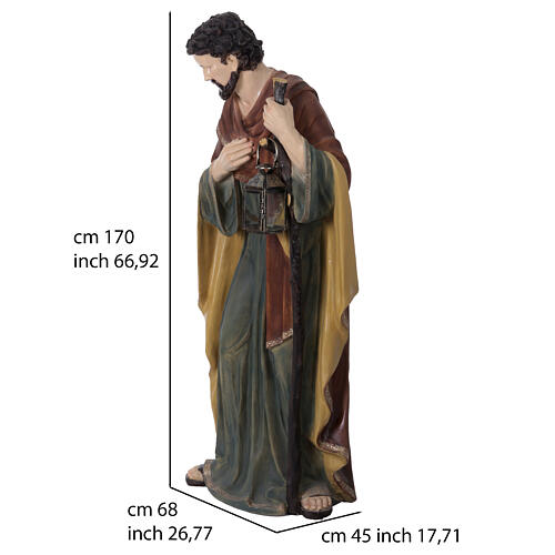 Heiliger Josef – für 180 cm Krippe, aus Resin, für Außen- und Innenbereich 3