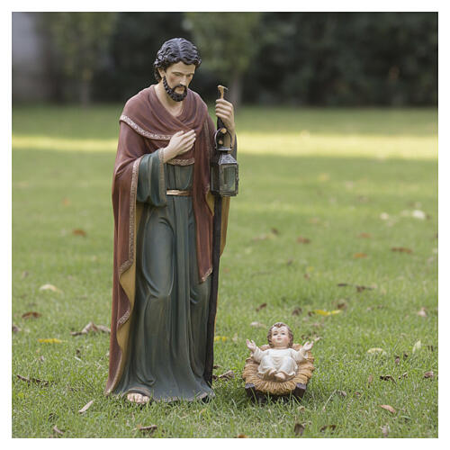 Saint Joseph en résine pour crèche extérieure 180 cm 2